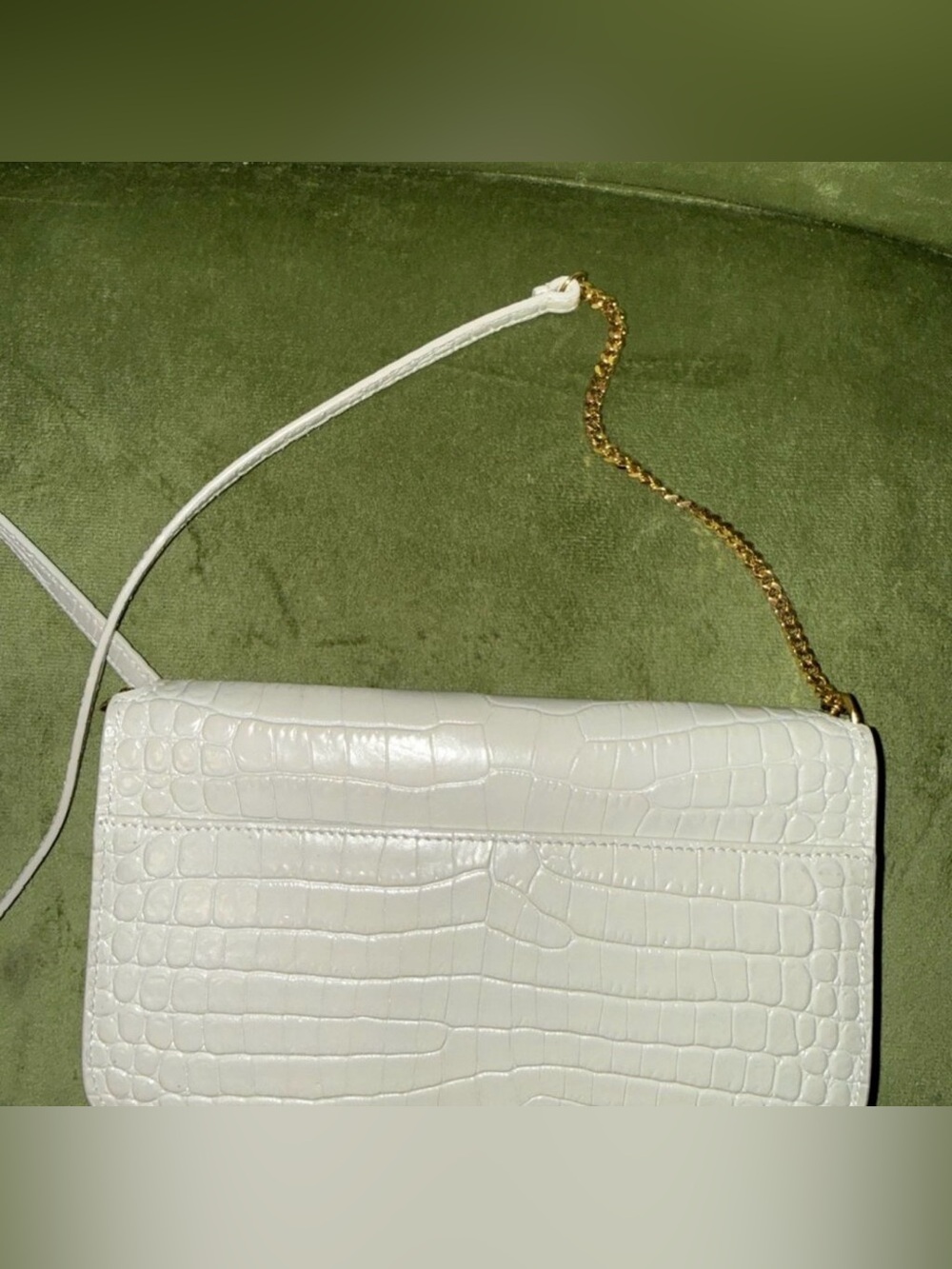 YSL Cassandre phone holder in crocodile embossed leather - Picture 3 of 7